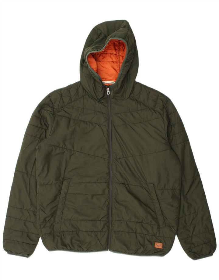 Мужская утепленная куртка Jack & Jones с капюшоном UK 42 XL, зеленый полиэстер
