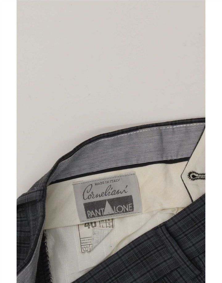 Corneliani Мужские костюмные брюки IT 46 Small W30 L30 Синие в клетку