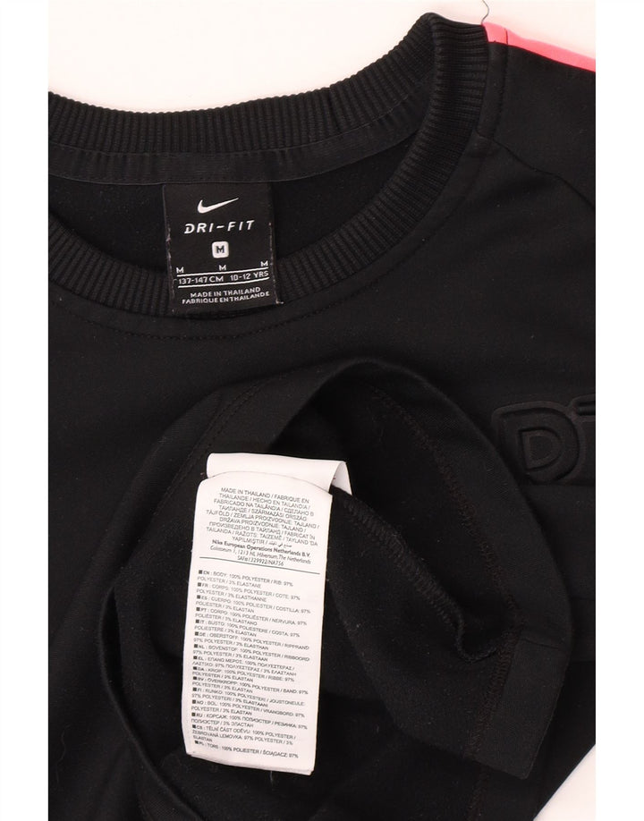 Джемпер с рисунком Nike Dri Fit для мальчиков 10–11 лет, средний черный