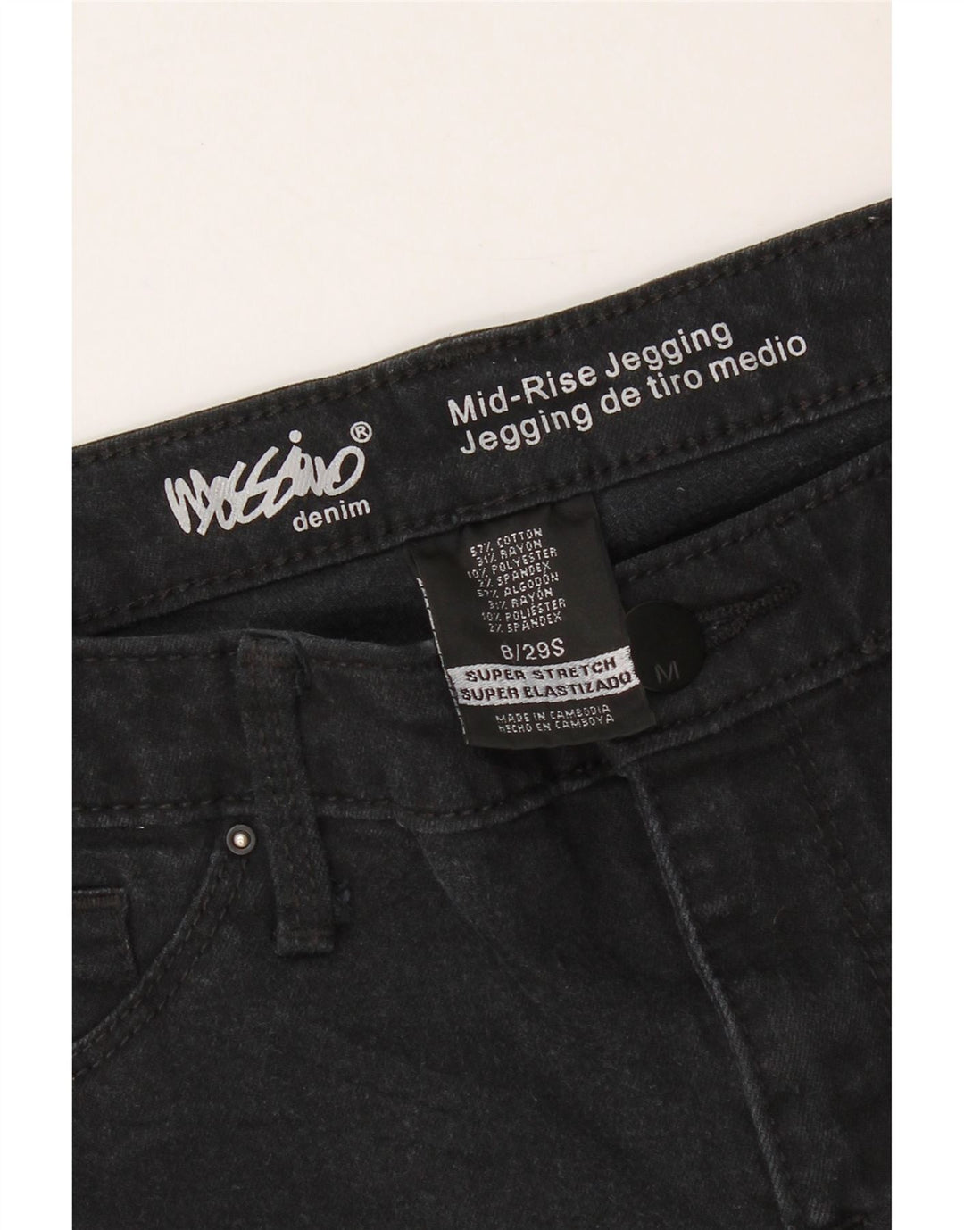 MOSSIMO Womens Mid Rise Jegging Jeans US 8 Medium W29 L29 Black Cotton Vintage Mossimo and Second-Hand Mossimo from Messina Hembry 