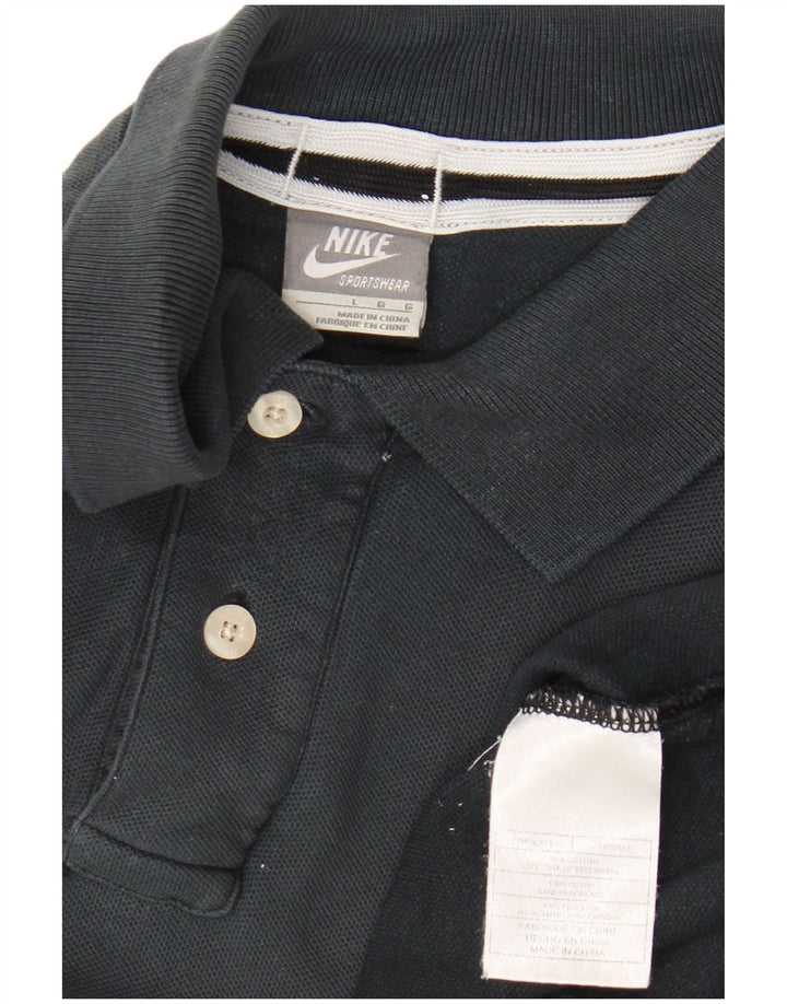 Мужская рубашка-поло Nike большого размера, темно-синяя, хлопковая