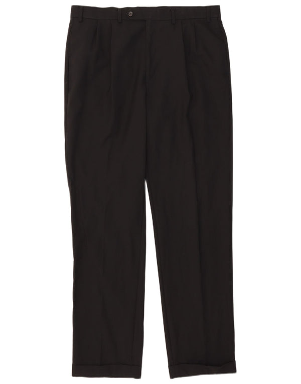 Мужские костюмные брюки Total Comfort от Ralph Lauren W36 L34, черные шерстяные