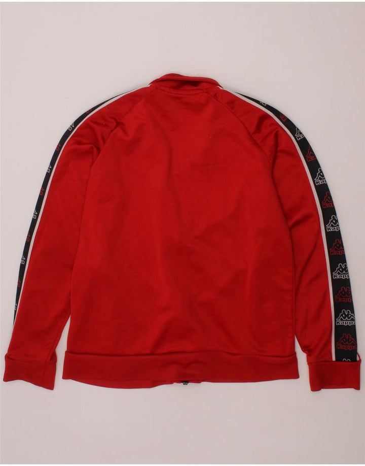 KAPPA Boys Graphic Tracksuit Top Jacket 7-8 Years Red Colourblock Vintage Kappa and Second-Hand Kappa from Messina Hembry 