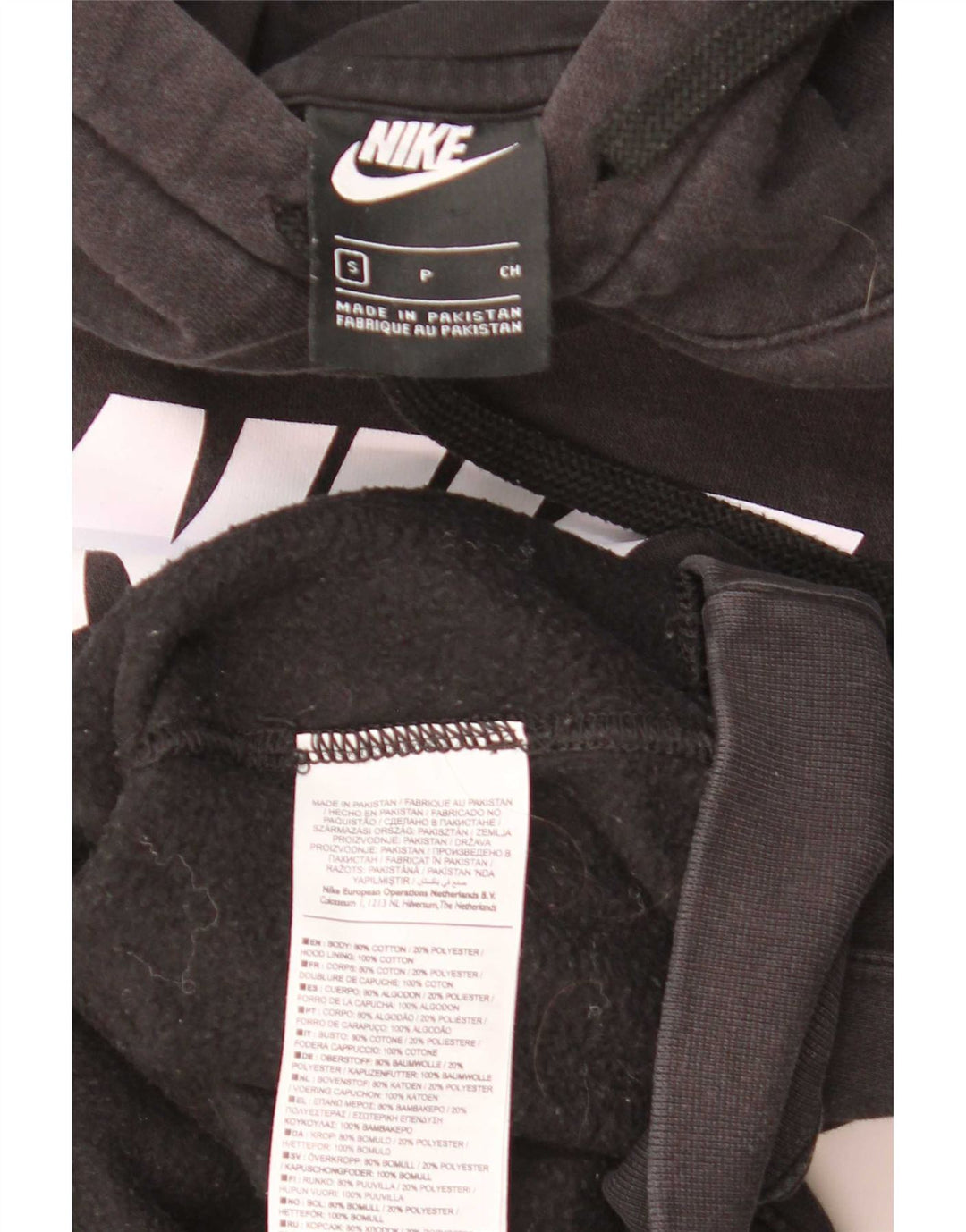 Мужской джемпер с капюшоном Nike, маленький черный, хлопковый