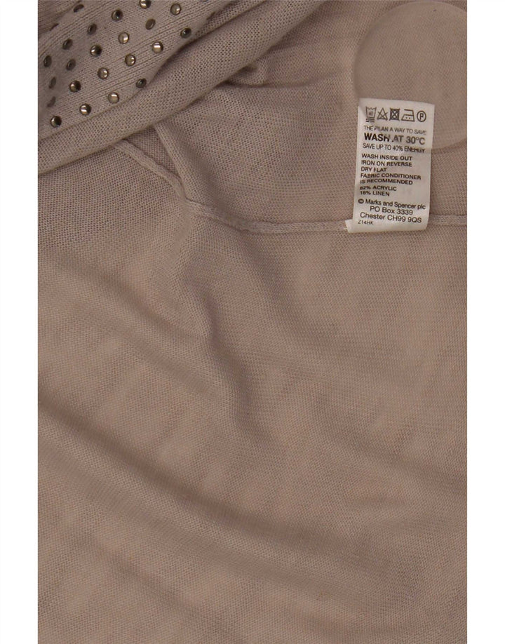 Женский асимметричный кардиган Marks & Spencer UK 14, средний серый акрил