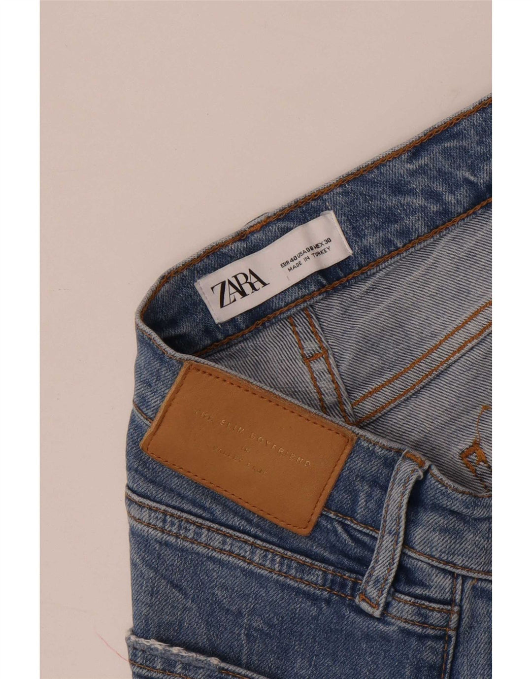 Женские потертые узкие джинсы Zara EU 40 Medium W30 L26 Синие