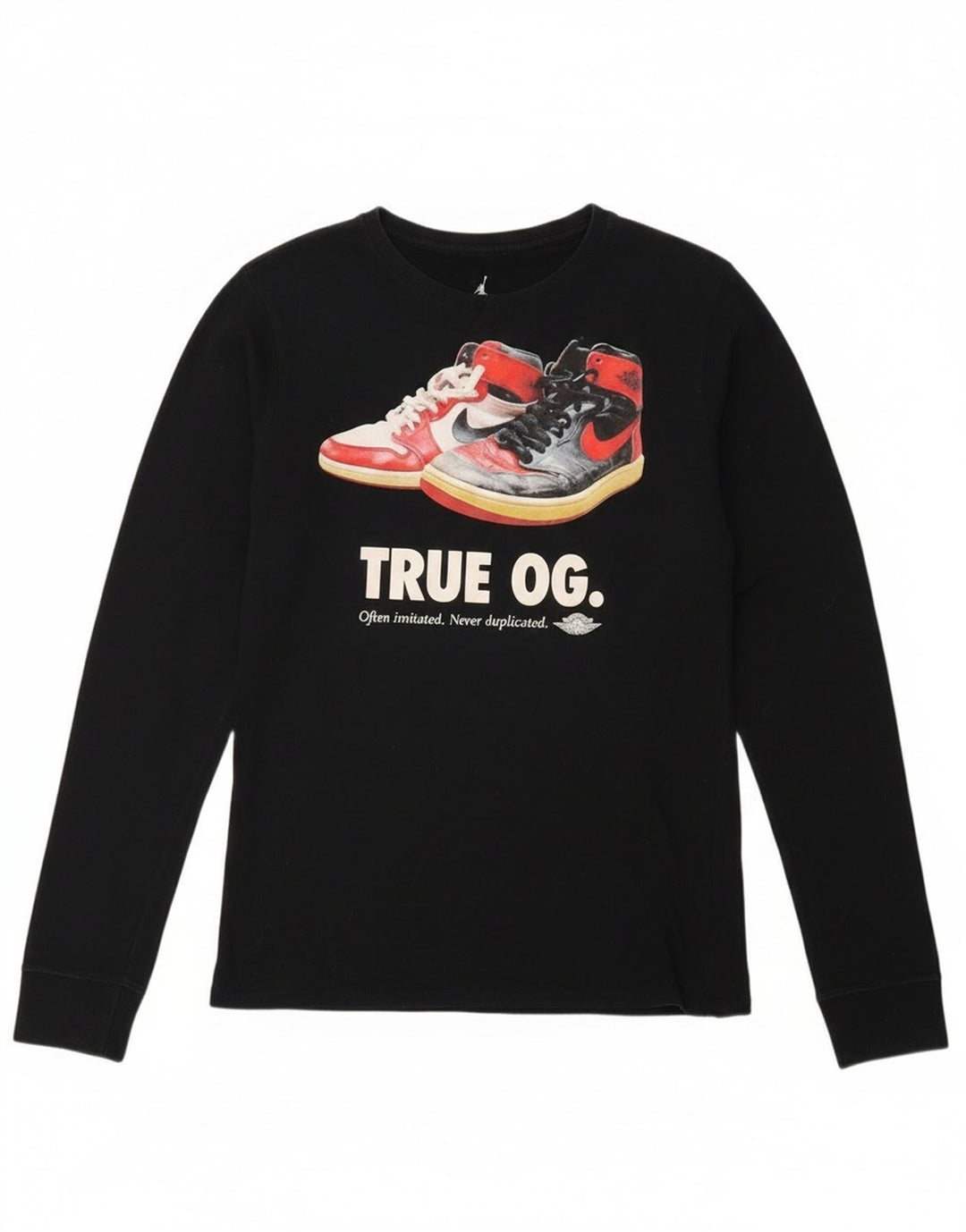 Мужской топ с рисунком Jordan, маленький черный хлопок с длинным рукавом