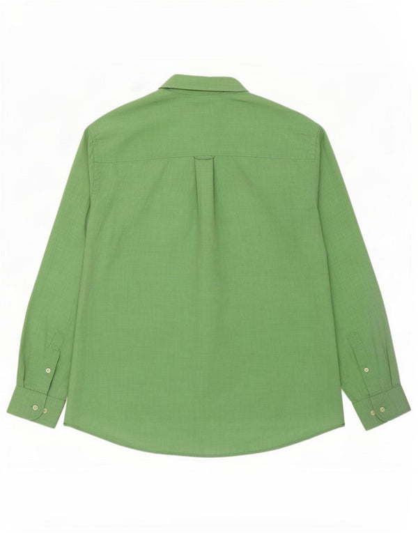 Мужская рубашка Lacoste, размер 44 XL, зеленая льняная ткань