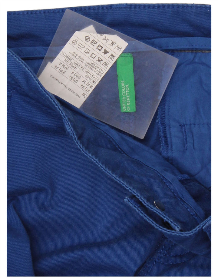 BENETTON Женские расклешенные брюки чинос UK 6 XS W26 L33 Синий хлопок