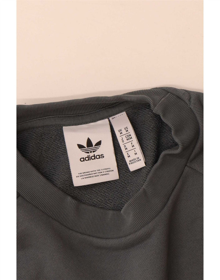 Мужской свитер с рисунком Adidas, хлопковый джемпер среднего серого цвета