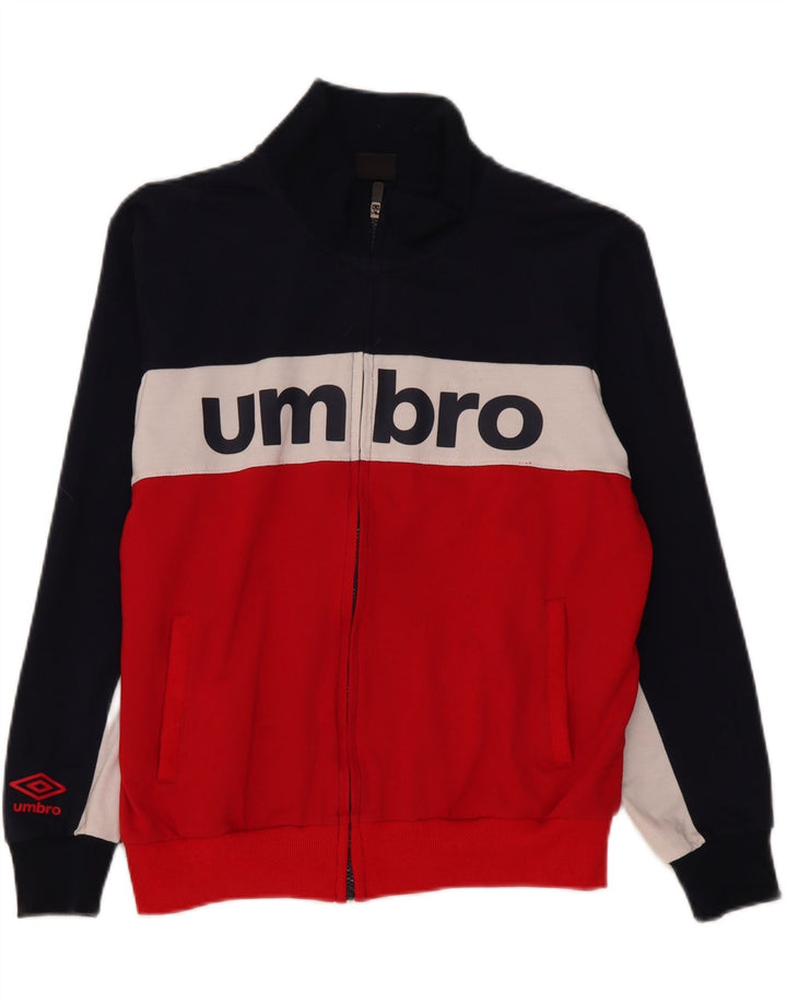 Umbro Мужской спортивный костюм с графическим рисунком, верхняя куртка, средний темно-синий, хлопок с цветными блоками