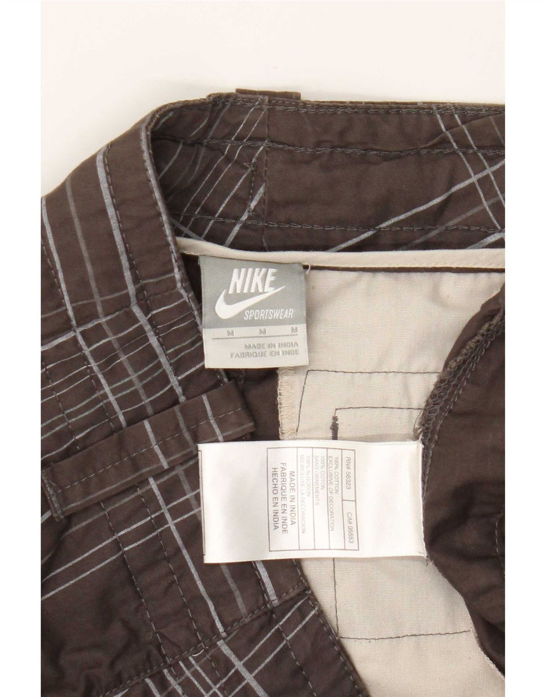 Мужские шорты-чиносы Nike Medium W32, коричневая клетка, хлопок