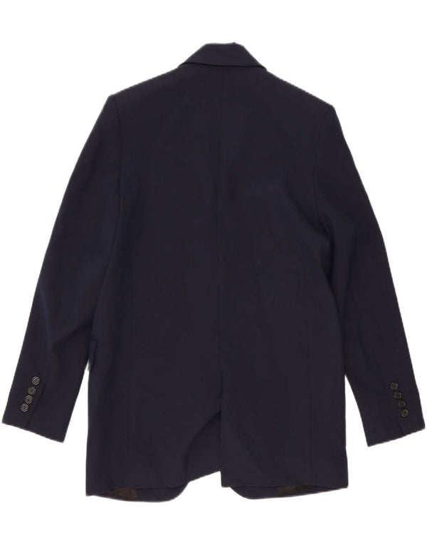 Женский пиджак оверсайз с 2 пуговицами Zara UK 6 XS Темно-синий из вискозы
