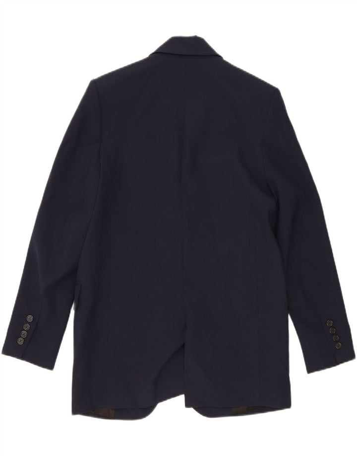 Женский пиджак оверсайз с 2 пуговицами Zara UK 6 XS Темно-синий из вискозы
