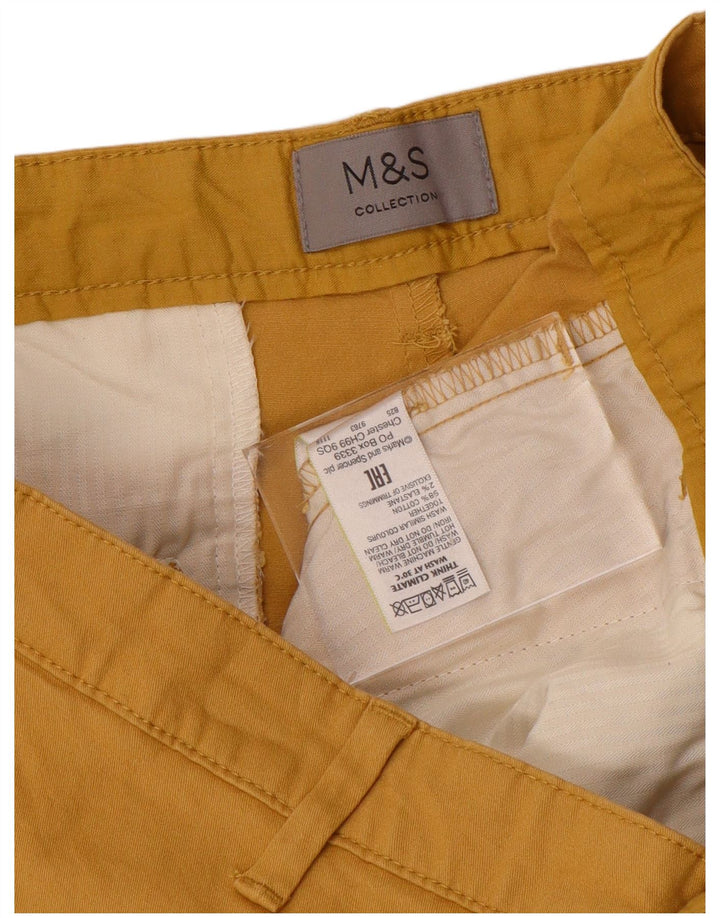 Мужские шорты-чиносы Marks & Spencer W36, большие желтые, хлопок