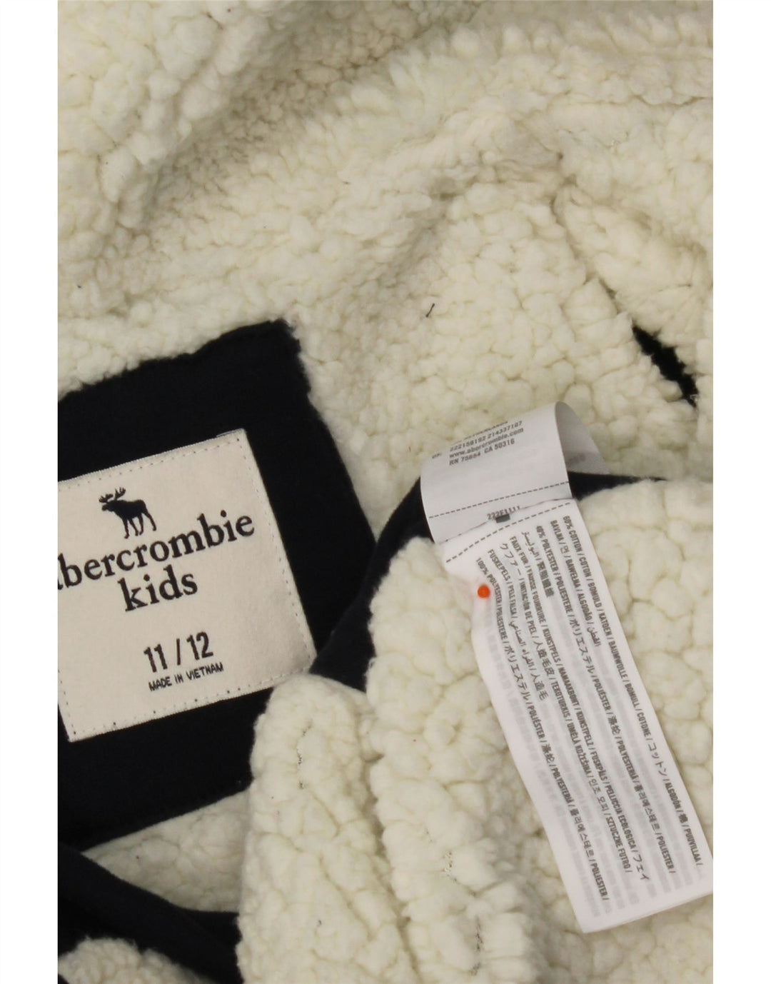 ABERCROMBIE & FITCH Свитер с капюшоном и молнией с графическим рисунком для мальчиков 11–12 лет, темно-синий