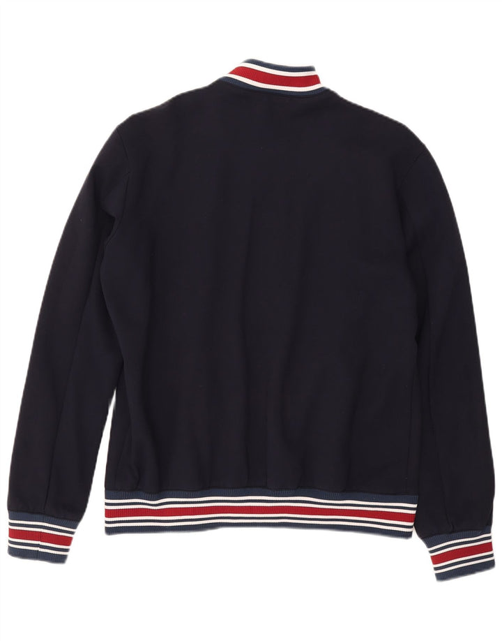 Мужская куртка-бомбер Zara UK 40, большая, темно-синяя в полоску, вискоза