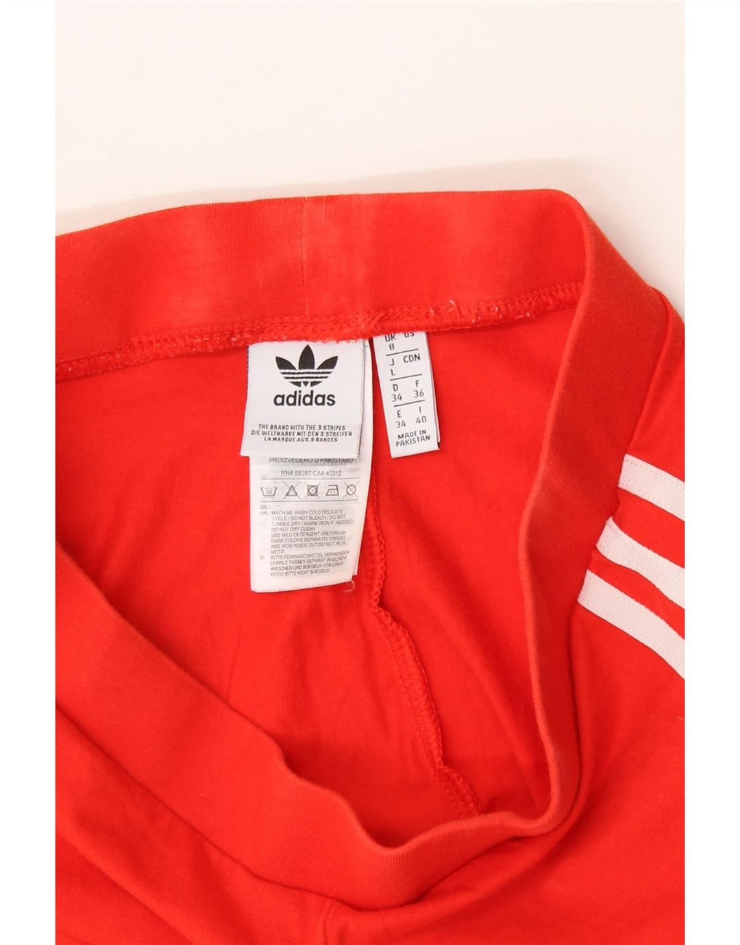 ADIDAS Womens Leggings UK 8 Small  Red Cotton Vintage Adidas and Second-Hand Adidas from Messina Hembry 