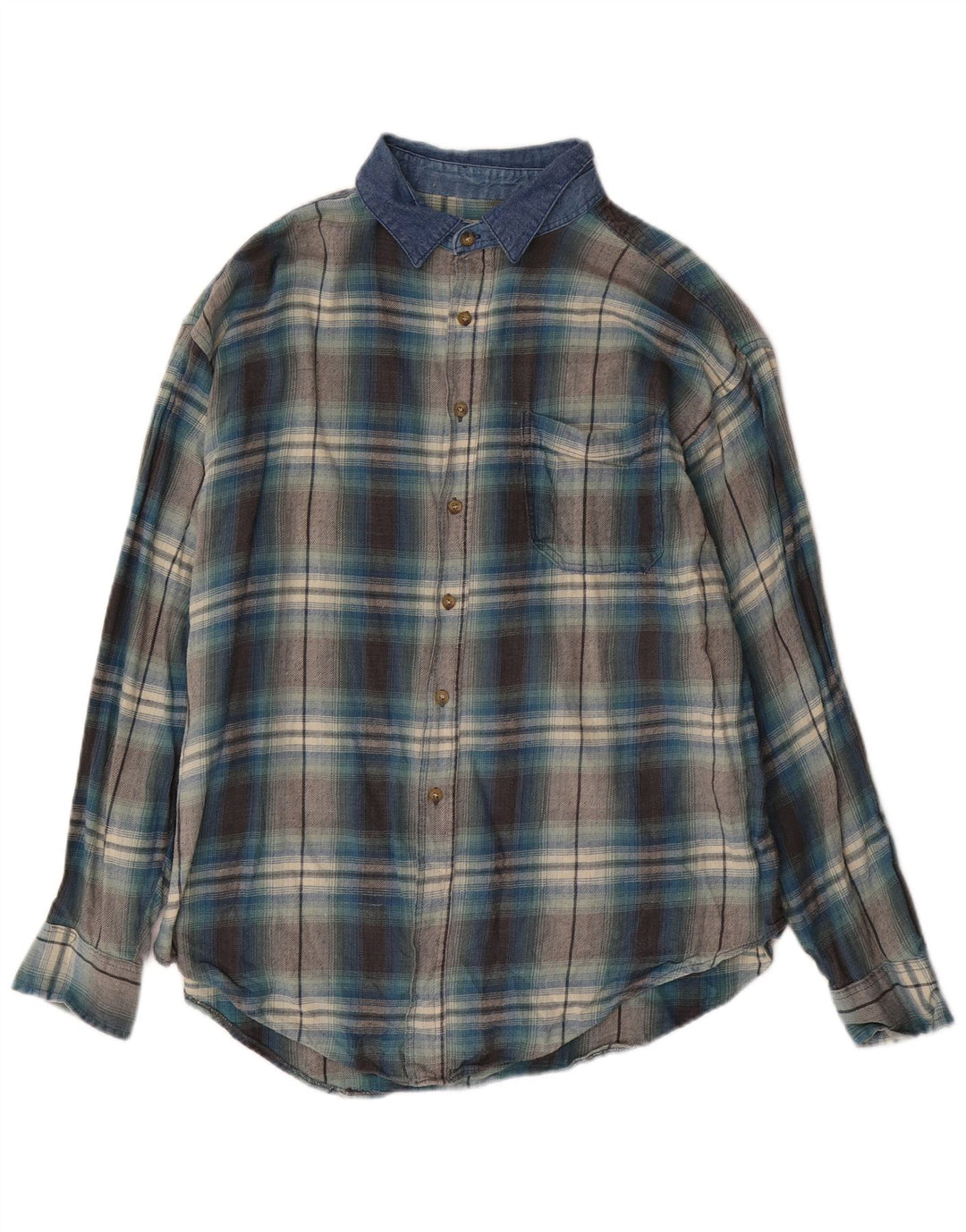 Мужская фланелевая рубашка Route 66 XL, синяя клетка, хлопок