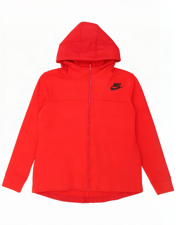 Женский свитер с капюшоном на молнии Nike UK 14, хлопковый средний красный