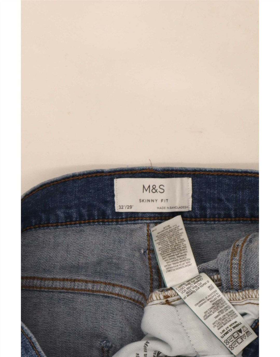 Мужские джинсы скинни Marks & Spencer W32 L29 синие, хлопок