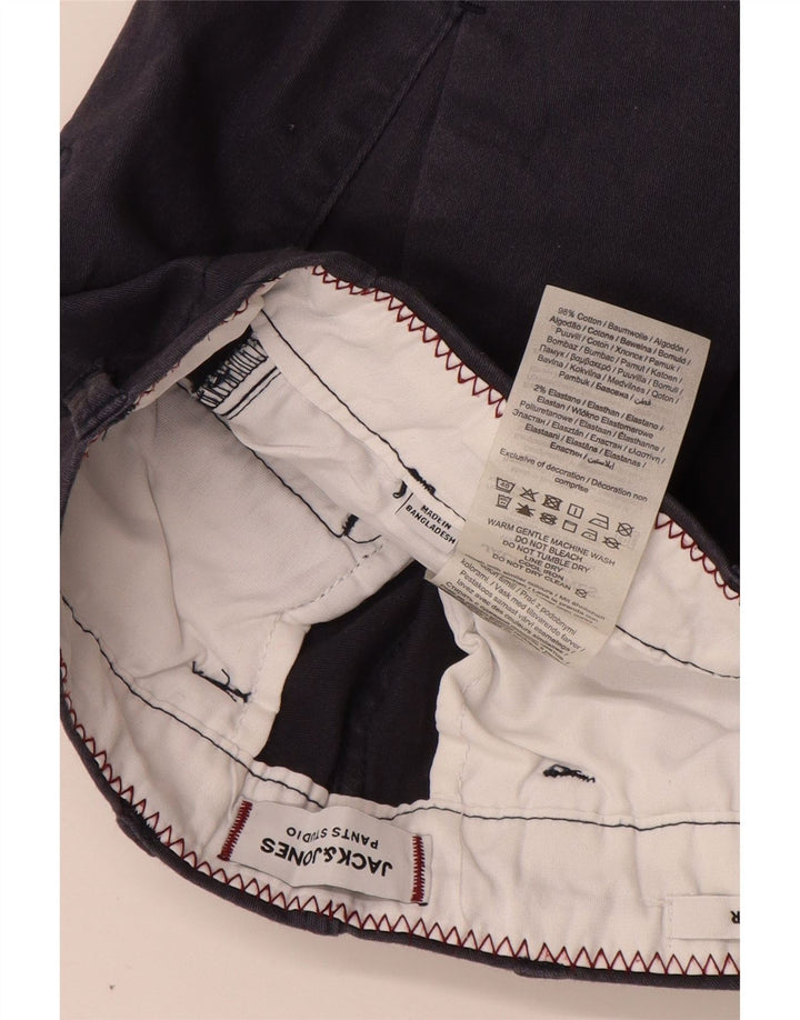 Мужские шорты-чиносы JACK & JONES стандартного кроя W30, темно-синие, хлопковые, среднего размера