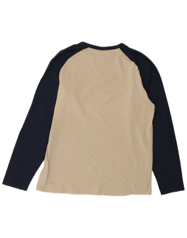 Мужской топ с длинным рукавом Nike UK 45/47 XL, бежевый, хлопок с цветными блоками