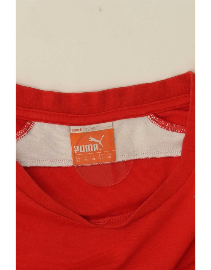 Мужская футболка Puma Top XL красная с цветными блоками