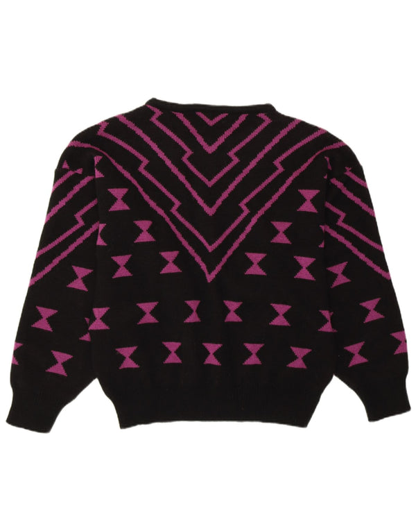 Женский джемпер с вырезом «лодочка» ANN CHRISTINE UK 14, средний черный с геометрическим узором