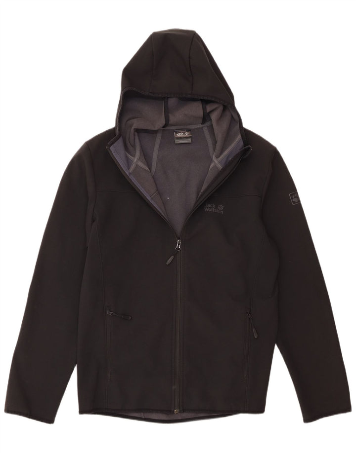Мужская ветровка Jack Wolfskin с капюшоном, Великобритания, 40/42, большой черный полиэстер