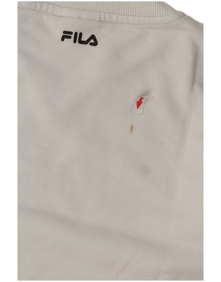 Женский свитер оверсайз Fila UK 10, маленький белый хлопок