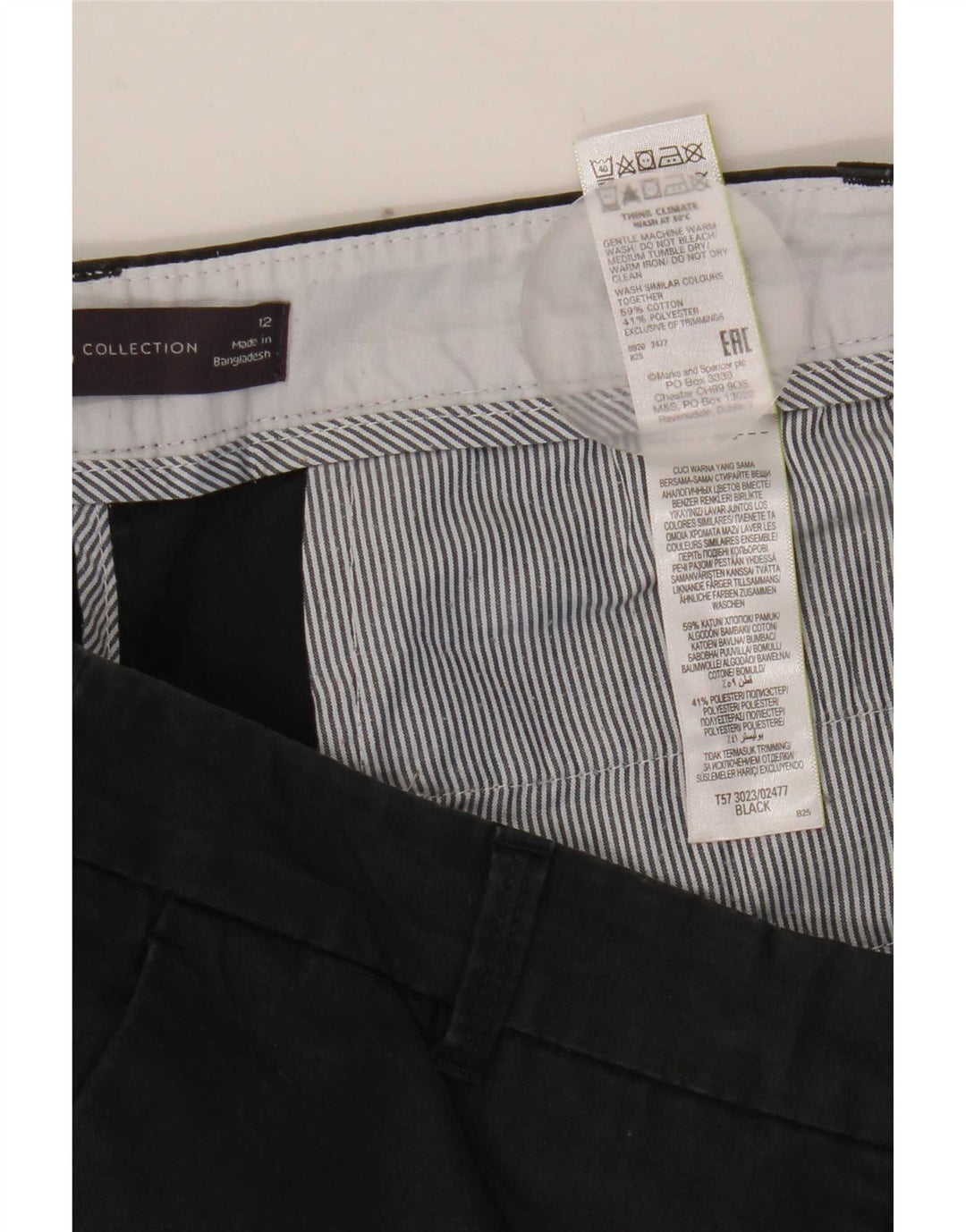 Женские шорты чинос Marks & Spencer UK 12, средний W32, черный хлопок