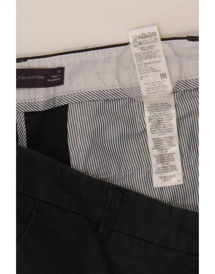 Женские шорты чинос Marks & Spencer UK 12, средний W32, черный хлопок
