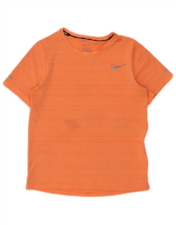 Футболка Nike Dri Fit для мальчиков, 8–9 лет, маленький полиэстер в оранжевую полоску