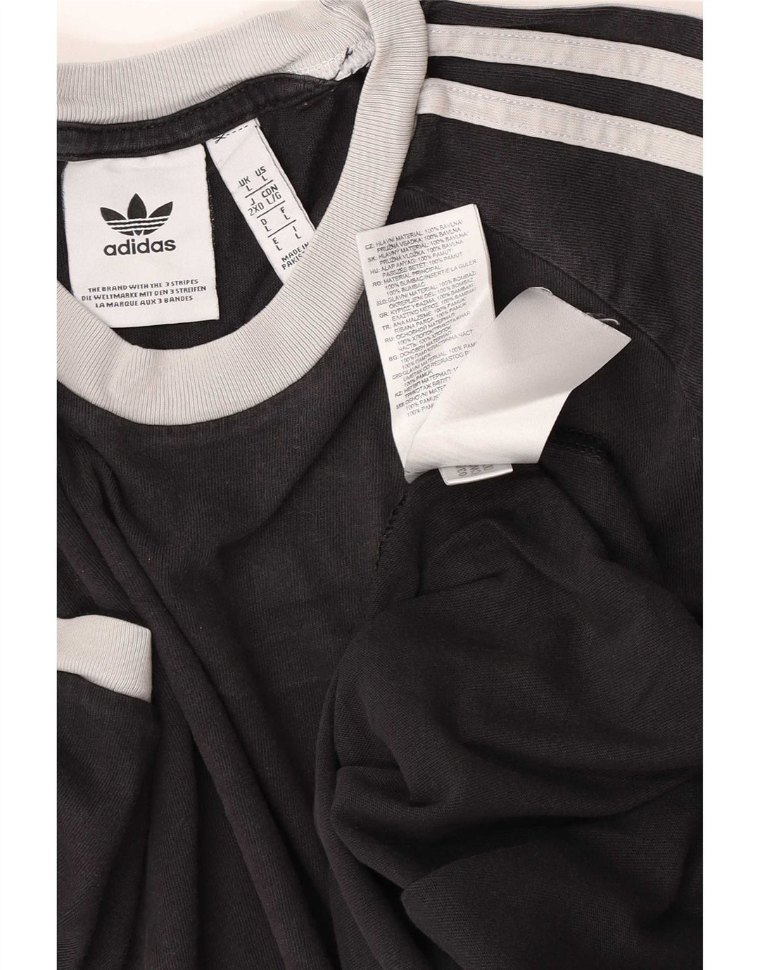 Мужская футболка Adidas Top большого размера из хлопка черного цвета