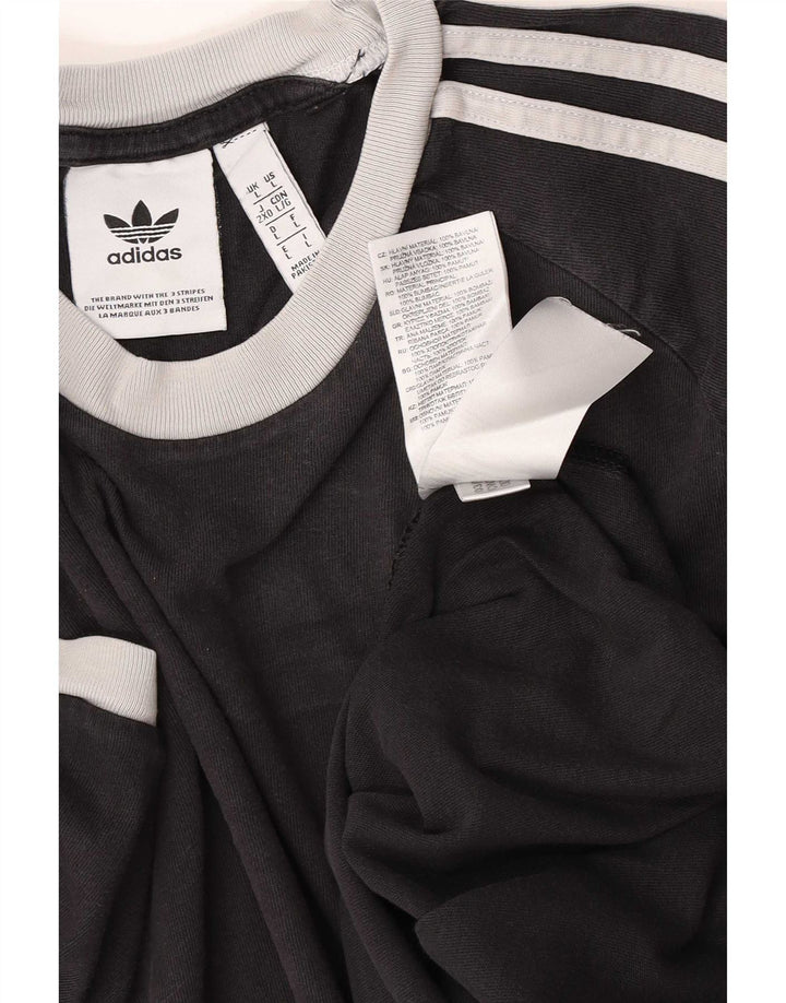 Мужская футболка Adidas Top большого размера из хлопка черного цвета