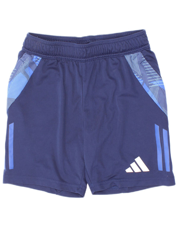 Спортивные шорты Adidas Aeroready для мальчиков 9–10 лет, темно-синие с цветными блоками