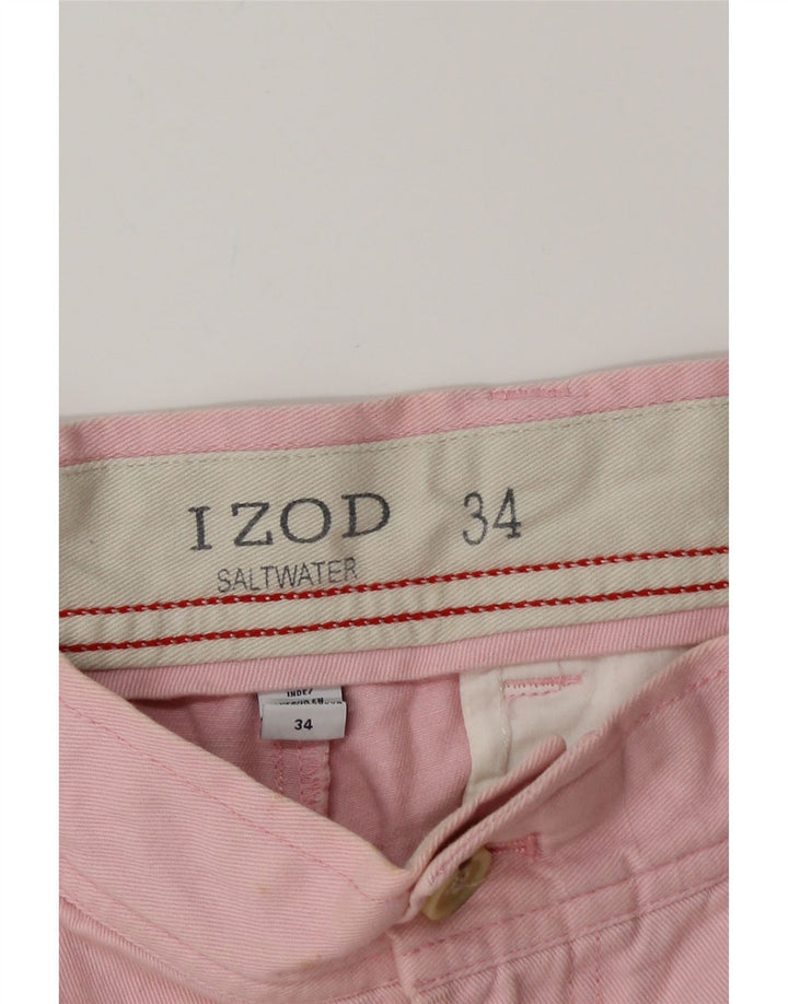 IZOD Мужские шорты чинос W34, большие розовые, хлопок