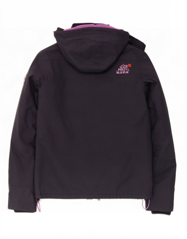 Женская ветровка с капюшоном Superdry UK 14, средний темно-синий