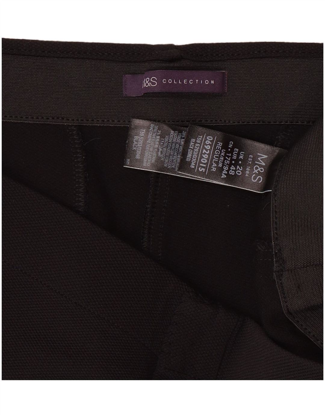 Женские брюки со штрипками MARKS & SPENCER UK 20 2XL W34 L28, черный полиамид