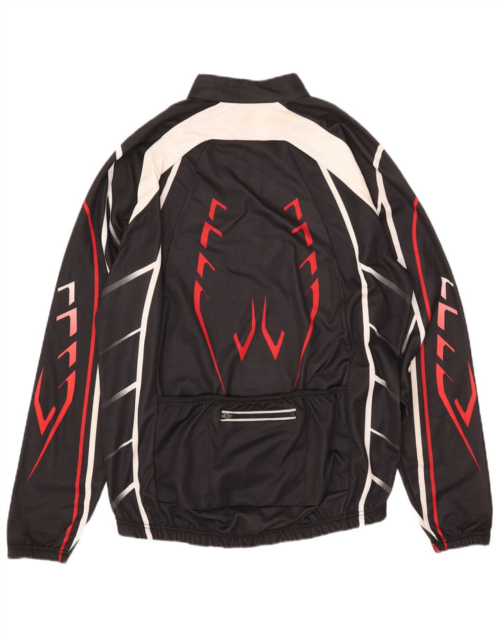 Мужской пуловер с воротником на молнии CRANE IT 52, большой черный с геометрическим узором