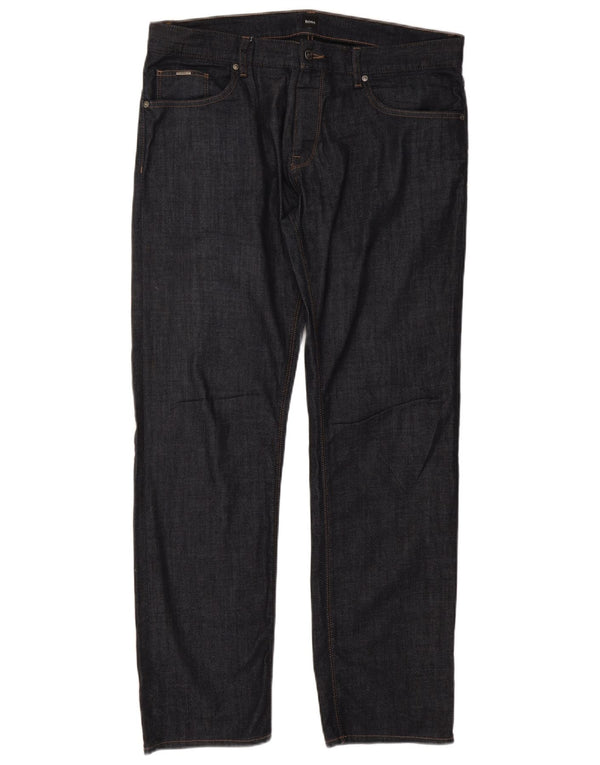 Мужские прямые джинсы Hugo Boss W36 L32 темно-синие, хлопок