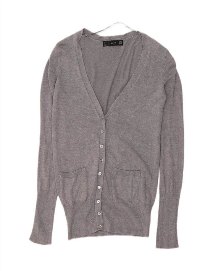 Женский кардиган ZARA UK 10, маленький серый вискоза