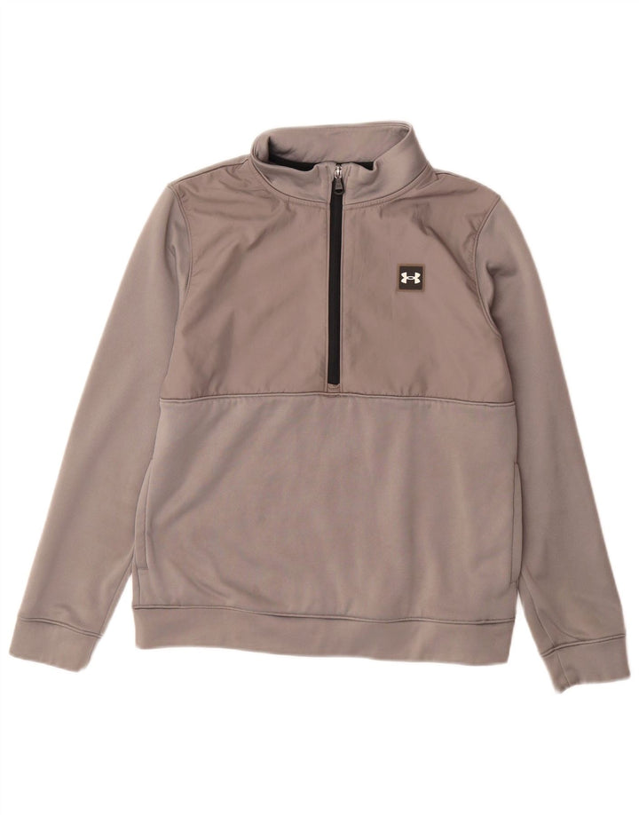 UNDER ARMOUR Boys Graphic Sweatshirt Jumper 11-12 Years Large Grey