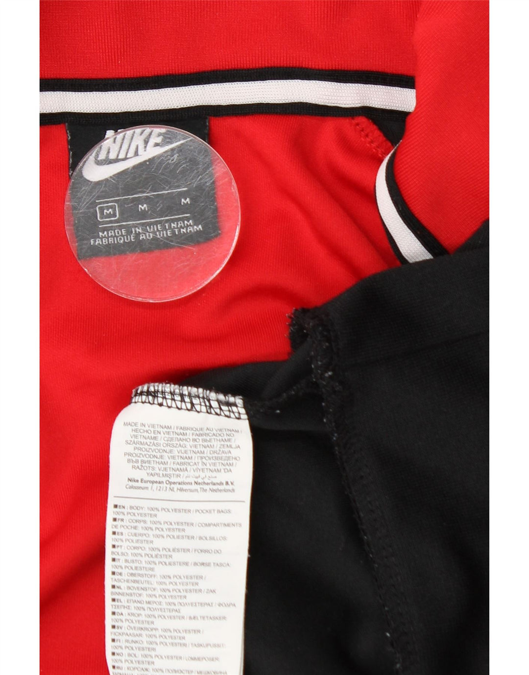 Мужской пуловер NIKE, спортивный костюм, верхняя куртка, средний красный полиэстер с цветными блоками