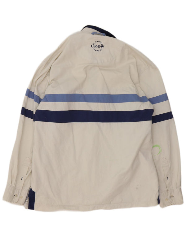 Crew Clothing Мужская пуловерная рубашка из хлопка среднего размера в белую полоску