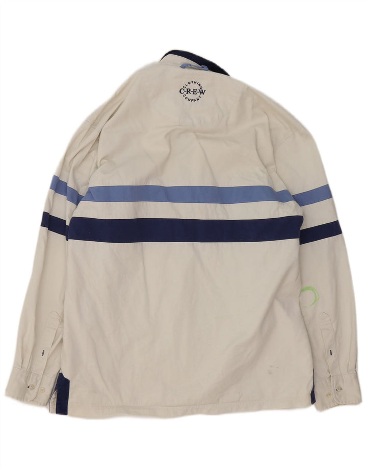 Crew Clothing Мужская пуловерная рубашка из хлопка среднего размера в белую полоску