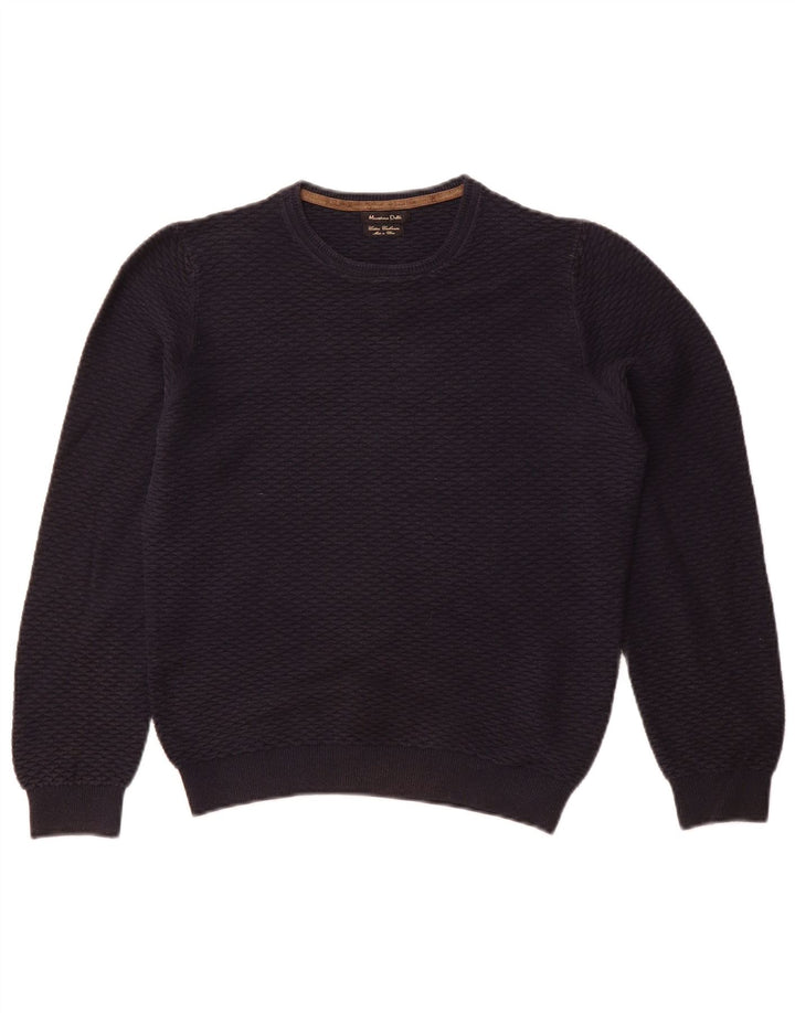 Женский джемпер с вырезом «лодочка» MASSIMO DUTTI UK 10, маленький темно-синий, хлопок