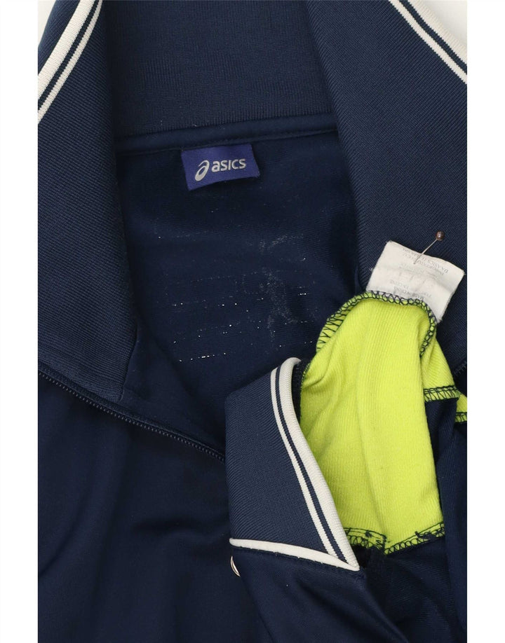 Мужской спортивный костюм Asics, верхняя куртка, средний темно-синий, полиэстер с цветными блоками