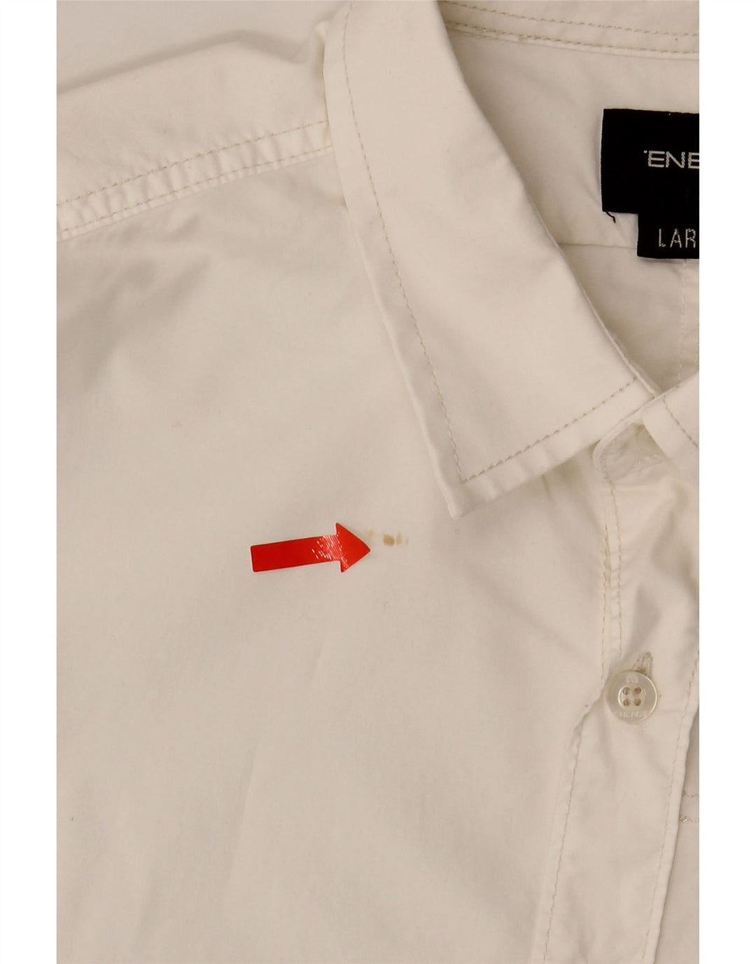 ENERGIE Mens Graphic Shirt Large White Cotton Vintage Energie and Second-Hand Energie from Messina Hembry 